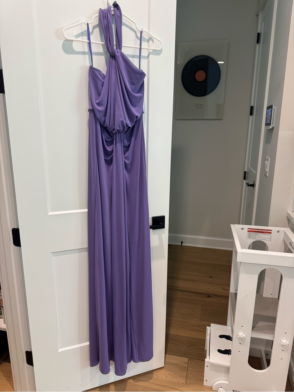 cinq a sept Lavender Draped Halter Maxi Dress